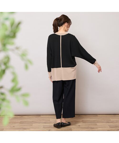 PISANO / ピサーノ ニット・セーター | バイカラー配色・ドルマンスリーブニット | 詳細8