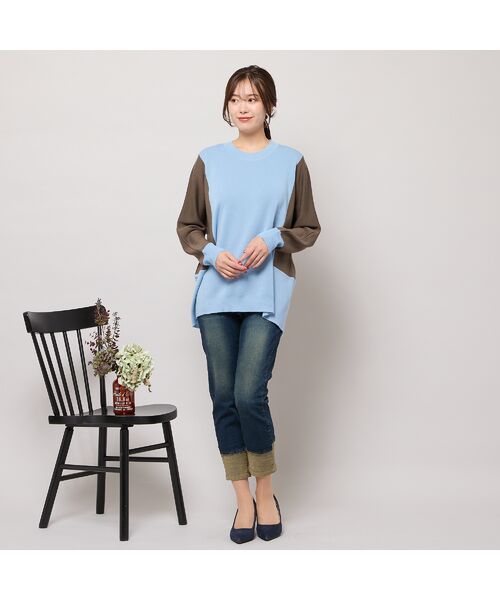 PISANO / ピサーノ ニット・セーター | バイカラー配色・ドルマンスリーブニット | 詳細9