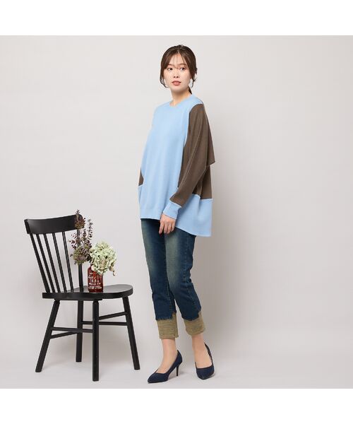 PISANO / ピサーノ ニット・セーター | バイカラー配色・ドルマンスリーブニット | 詳細10