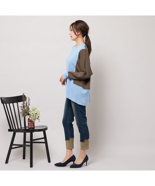 PISANO / ピサーノ ニット・セーター | バイカラー配色・ドルマンスリーブニット | 詳細13