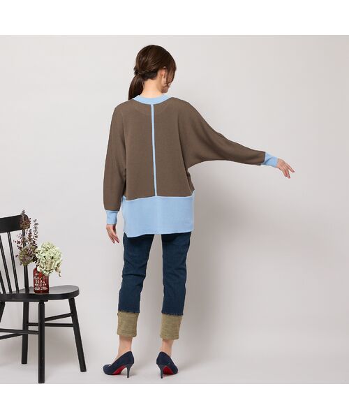 PISANO / ピサーノ ニット・セーター | バイカラー配色・ドルマンスリーブニット | 詳細14