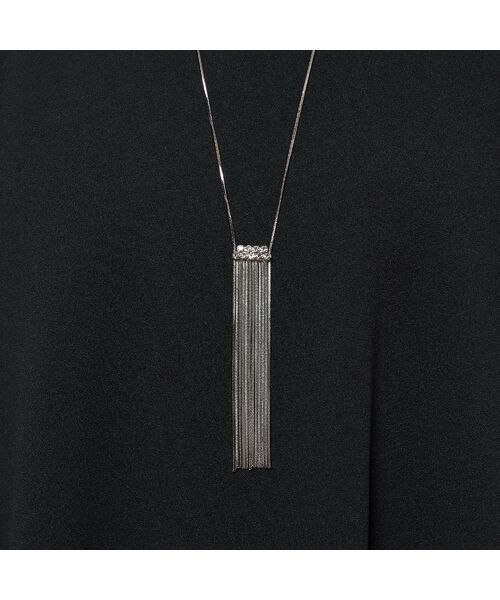 PISANO / ピサーノ ネックレス・ペンダント・チョーカー | ビジュー調パーツ付きスウィングチェーンネックレス | 詳細4