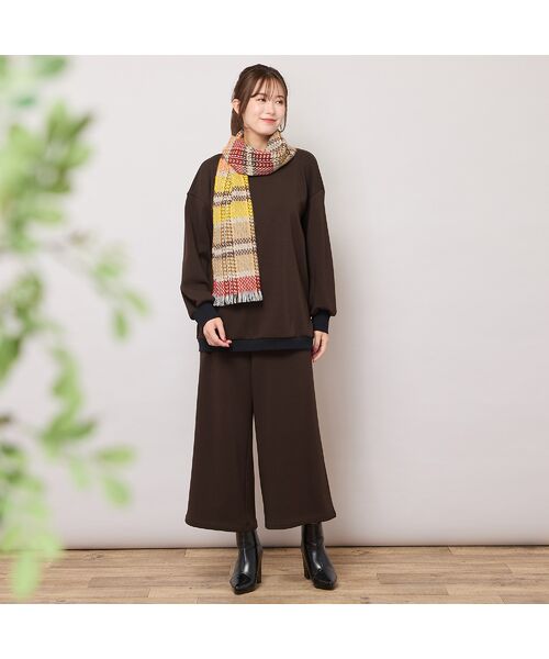 PISANO / ピサーノ マフラー・ショール・スヌード・ストール | 【手洗いOK】マルチチェック・フリンジマフラー | 詳細2