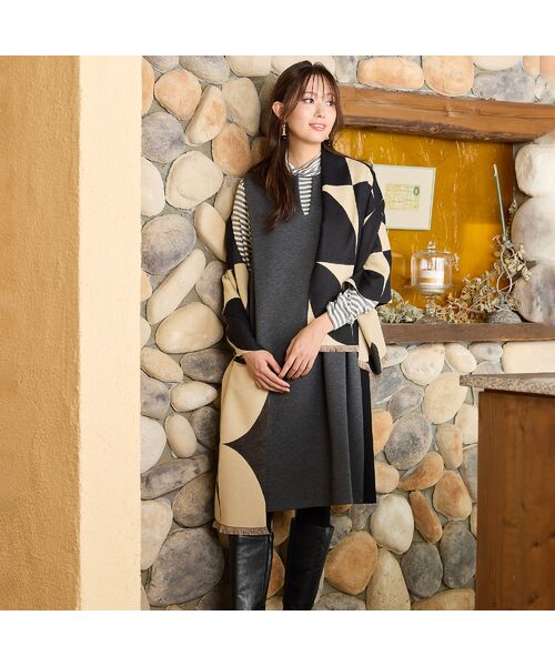 PISANO / ピサーノ マフラー・ショール・スヌード・ストール | 【手洗いOK】幾何柄ビッグストール | 詳細8