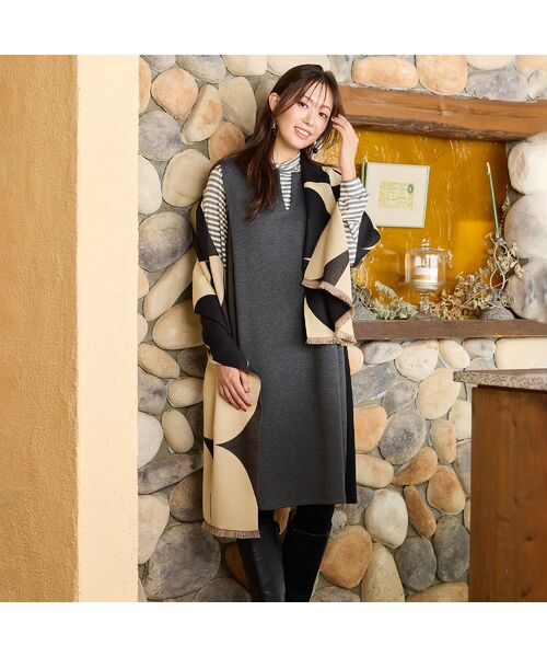 PISANO / ピサーノ マフラー・ショール・スヌード・ストール | 【手洗いOK】幾何柄ビッグストール | 詳細9