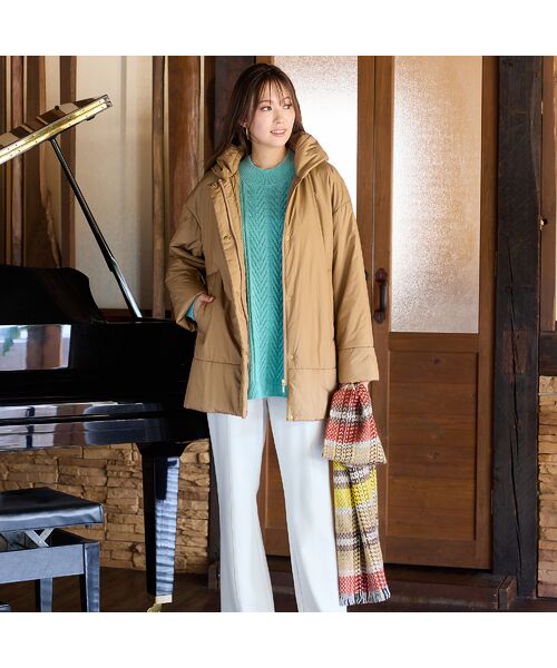 PISANO / ピサーノ その他アウター | キャメル入り中綿ボリューム襟コート | 詳細7