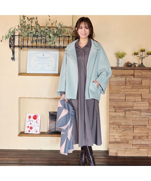 PISANO / ピサーノ ピーコート | スタンドカラー・ドルマンスリーブジャコット | 詳細12