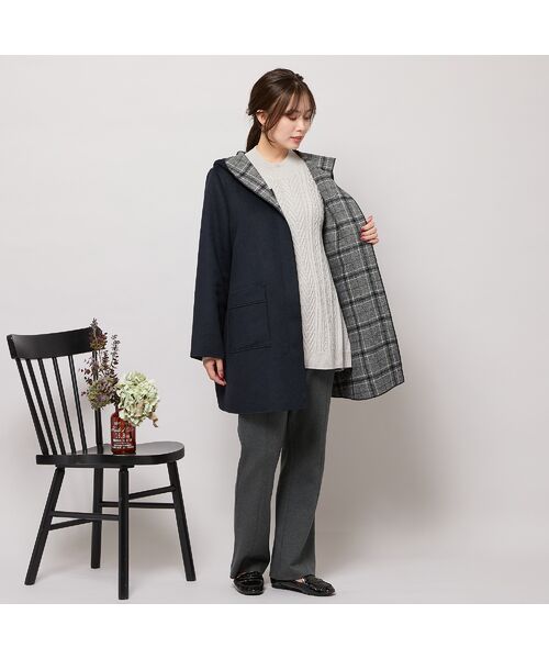 PISANO / ピサーノ その他アウター | リバーチェックフーディーコート | 詳細6