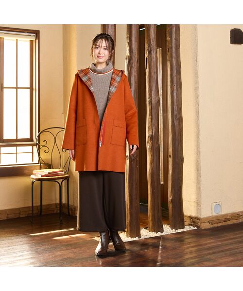 PISANO / ピサーノ その他アウター | リバーチェックフーディーコート | 詳細9