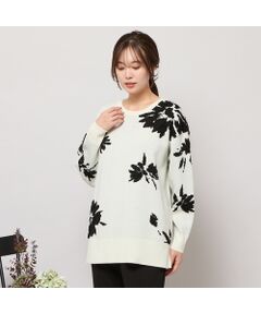 PISANO / ピサーノ ニット・セーター | 【手洗いOK】フラワーモチーフジャカードニット