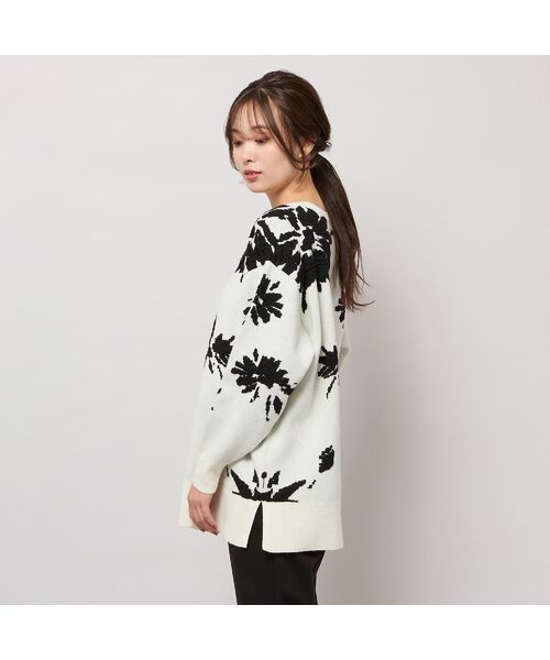 PISANO / ピサーノ ニット・セーター | 【手洗いOK】フラワーモチーフジャカードニット | 詳細1