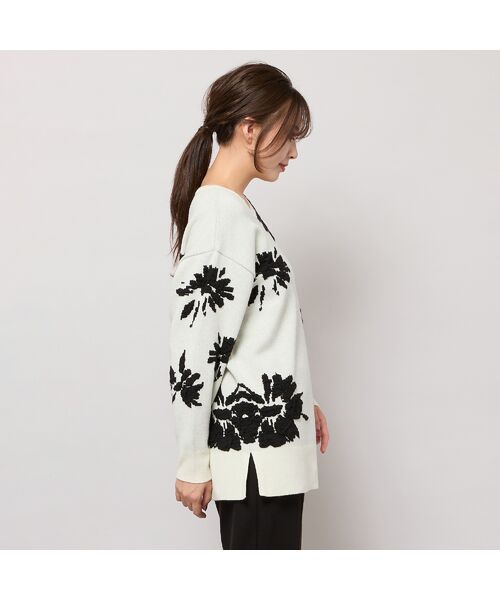 PISANO / ピサーノ ニット・セーター | 【手洗いOK】フラワーモチーフジャカードニット | 詳細3