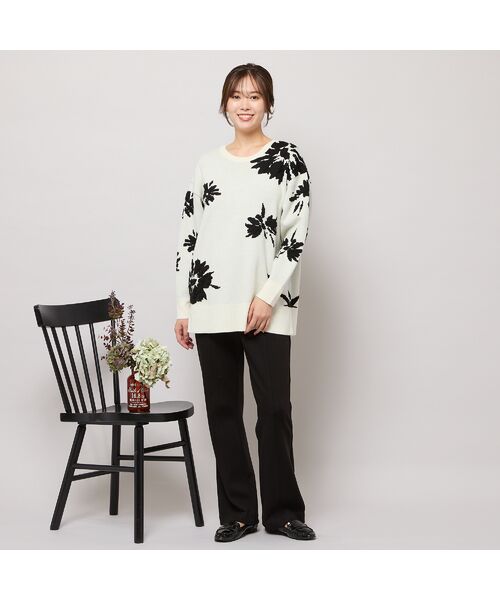 PISANO / ピサーノ ニット・セーター | 【手洗いOK】フラワーモチーフジャカードニット | 詳細4