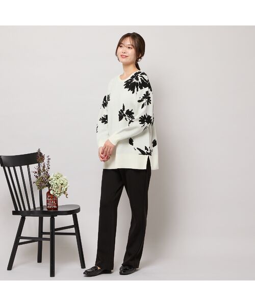 PISANO / ピサーノ ニット・セーター | 【手洗いOK】フラワーモチーフジャカードニット | 詳細6