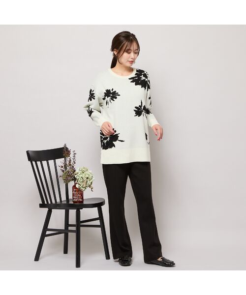 PISANO / ピサーノ ニット・セーター | 【手洗いOK】フラワーモチーフジャカードニット | 詳細7