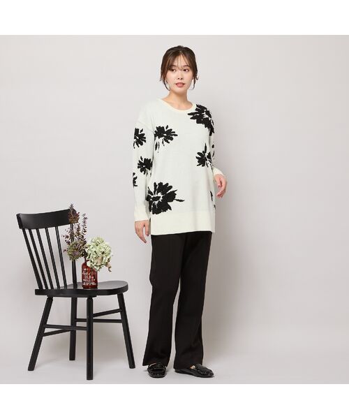 PISANO / ピサーノ ニット・セーター | 【手洗いOK】フラワーモチーフジャカードニット | 詳細8
