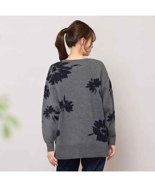 PISANO / ピサーノ ニット・セーター | 【手洗いOK】フラワーモチーフジャカードニット | 詳細11