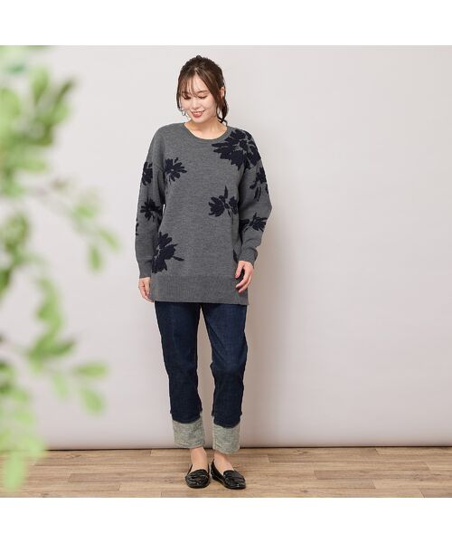 PISANO / ピサーノ ニット・セーター | 【手洗いOK】フラワーモチーフジャカードニット | 詳細13