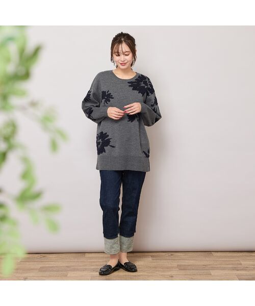 PISANO / ピサーノ ニット・セーター | 【手洗いOK】フラワーモチーフジャカードニット | 詳細14