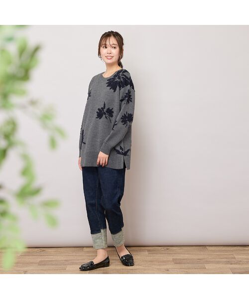 PISANO / ピサーノ ニット・セーター | 【手洗いOK】フラワーモチーフジャカードニット | 詳細15