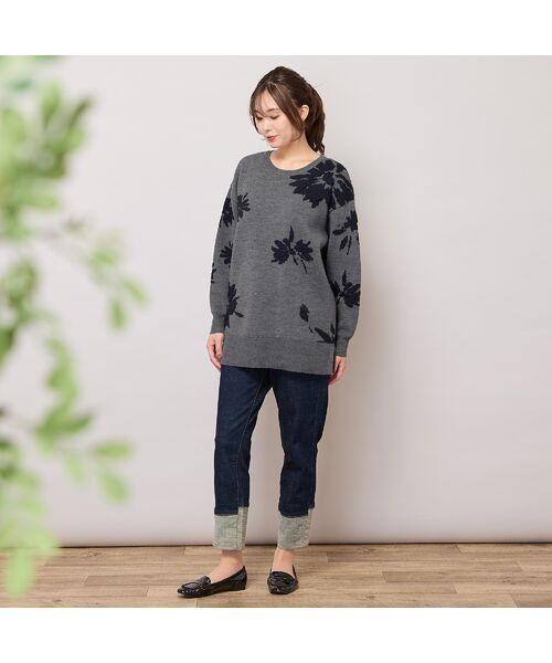 PISANO / ピサーノ ニット・セーター | 【手洗いOK】フラワーモチーフジャカードニット | 詳細16