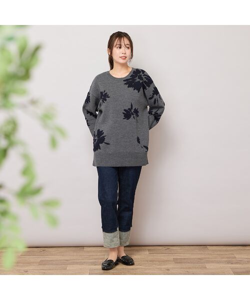 PISANO / ピサーノ ニット・セーター | 【手洗いOK】フラワーモチーフジャカードニット | 詳細17