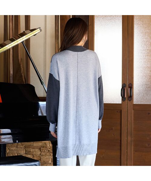 PISANO / ピサーノ ニット・セーター | バイカラー配色・チュニック丈ハイネックニット | 詳細2