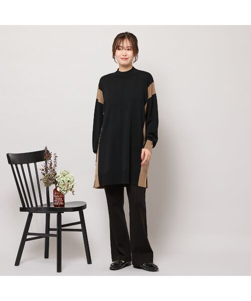 PISANO / ピサーノ ニット・セーター | バイカラー配色・チュニック丈ハイネックニット | 詳細10