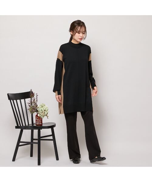 PISANO / ピサーノ ニット・セーター | バイカラー配色・チュニック丈ハイネックニット | 詳細12