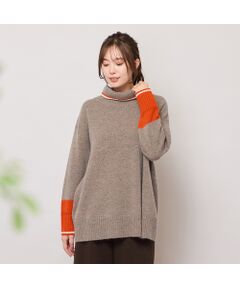 PISANO / ピサーノ ニット・セーター | 【手洗いOK】配色使い・タートルネックニットトップ