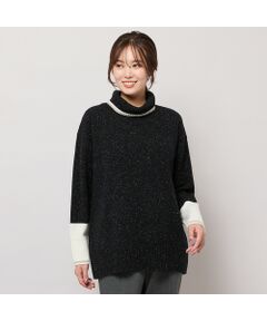 PISANO / ピサーノ ニット・セーター | 【手洗いOK】配色使い・タートルネックニットトップ