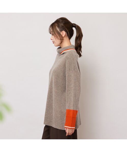 PISANO / ピサーノ ニット・セーター | 【手洗いOK】配色使い・タートルネックニットトップ | 詳細1
