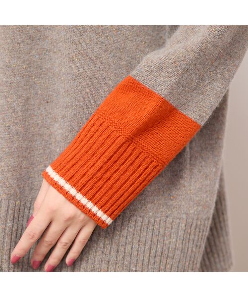 PISANO / ピサーノ ニット・セーター | 【手洗いOK】配色使い・タートルネックニットトップ | 詳細10