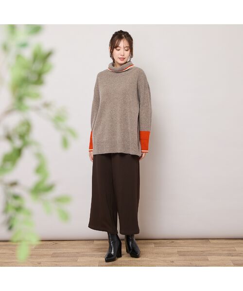 PISANO / ピサーノ ニット・セーター | 【手洗いOK】配色使い・タートルネックニットトップ | 詳細3
