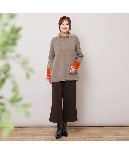 PISANO / ピサーノ ニット・セーター | 【手洗いOK】配色使い・タートルネックニットトップ | 詳細4