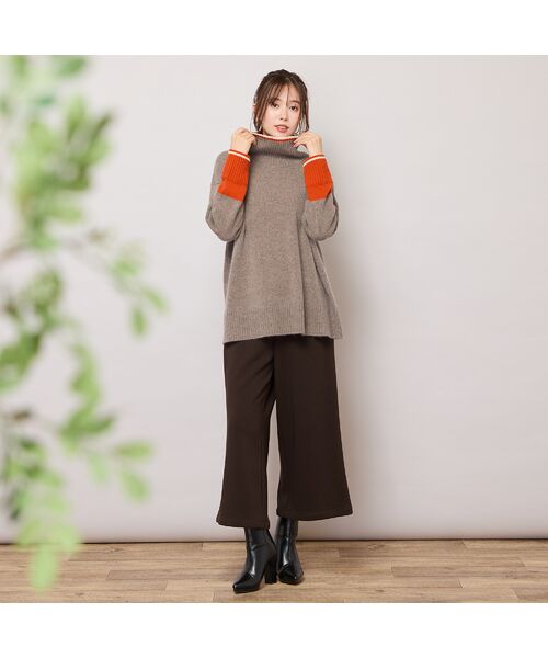 PISANO / ピサーノ ニット・セーター | 【手洗いOK】配色使い・タートルネックニットトップ | 詳細5