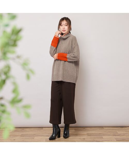 PISANO / ピサーノ ニット・セーター | 【手洗いOK】配色使い・タートルネックニットトップ | 詳細6