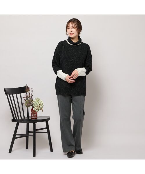 PISANO / ピサーノ ニット・セーター | 【手洗いOK】配色使い・タートルネックニットトップ | 詳細13