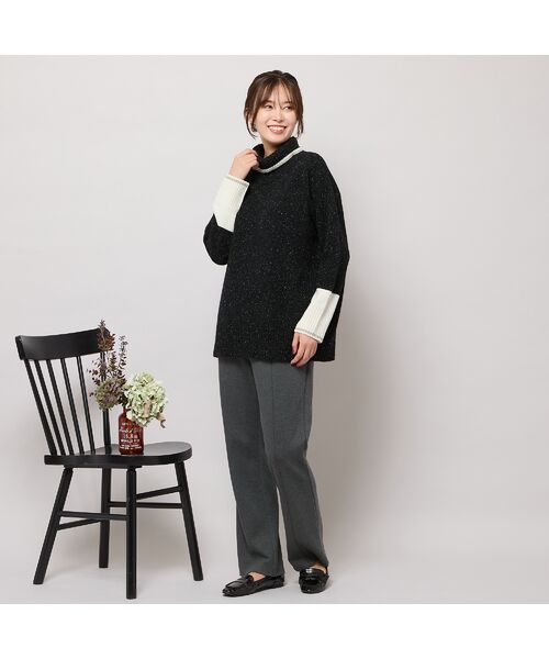 PISANO / ピサーノ ニット・セーター | 【手洗いOK】配色使い・タートルネックニットトップ | 詳細15