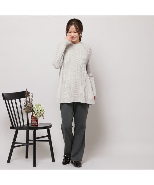 PISANO / ピサーノ ニット・セーター | 【手洗いOK】ハイネック・フレアーシルエットニット | 詳細1