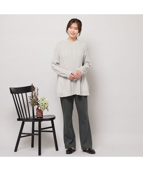PISANO / ピサーノ ニット・セーター | 【手洗いOK】ハイネック・フレアーシルエットニット | 詳細3