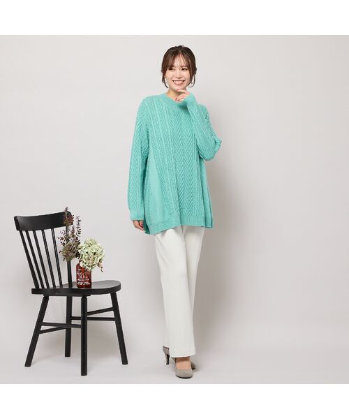 PISANO / ピサーノ ニット・セーター | 【手洗いOK】ハイネック・フレアーシルエットニット | 詳細7