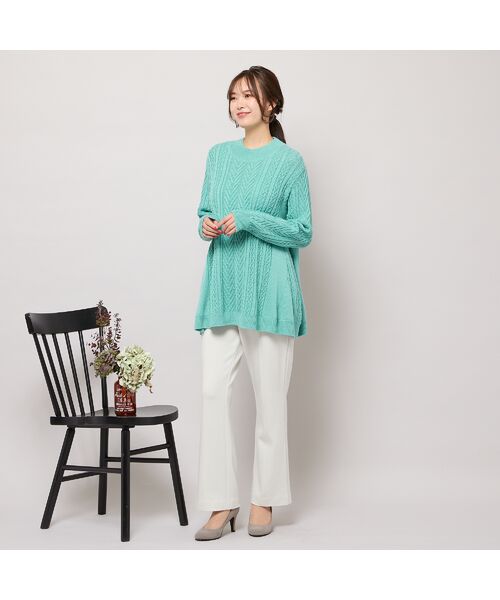 PISANO / ピサーノ ニット・セーター | 【手洗いOK】ハイネック・フレアーシルエットニット | 詳細8