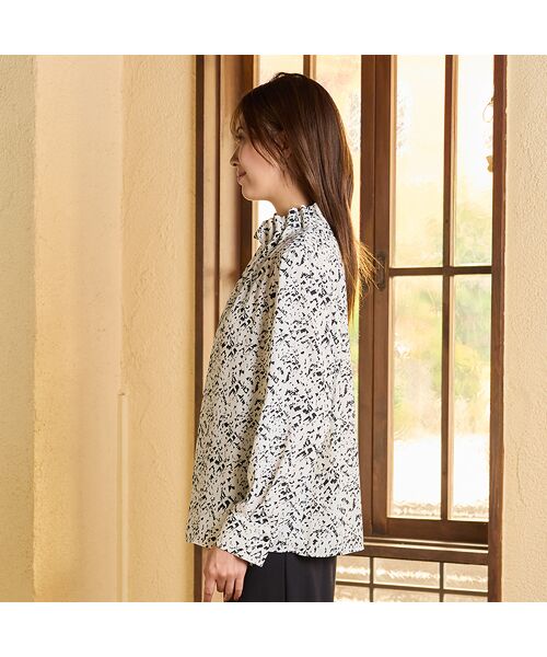 PISANO / ピサーノ シャツ・ブラウス | 【手洗いOK・吸水・速乾・接触冷感】ギャザー・ハイネックブラウス | 詳細1