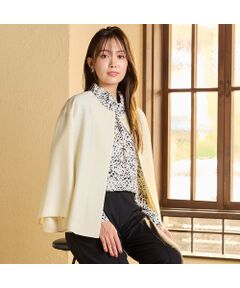 PISANO / ピサーノ ノーカラージャケット | 【ハレの日・セットアップ対応】ベルスリーブ・ノーカラーショートジャケット