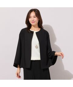 PISANO / ピサーノ ノーカラージャケット | 【ハレの日・セットアップ対応】ベルスリーブ・ノーカラーショートジャケット