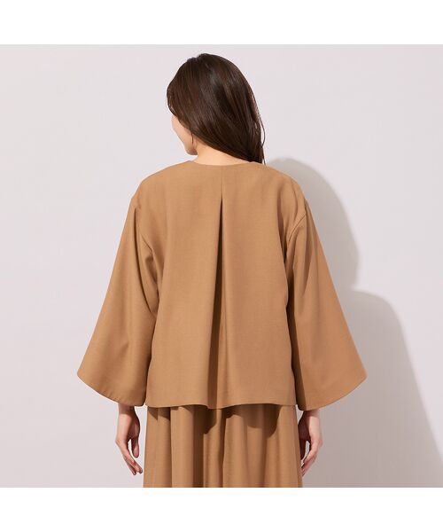 PISANO / ピサーノ ノーカラージャケット | 【ハレの日・セットアップ対応】ベルスリーブ・ノーカラーショートジャケット | 詳細5