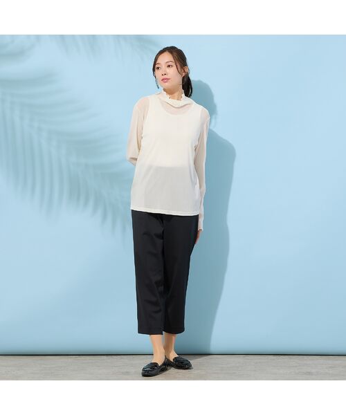 PISANO / ピサーノ カットソー | 【手洗いOK】チュールフロッキー・ボトルネックカットソー | 詳細3