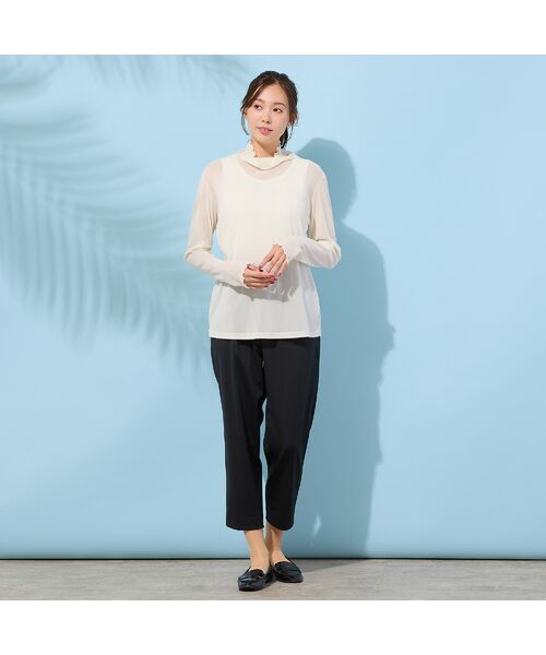 PISANO / ピサーノ カットソー | 【手洗いOK】チュールフロッキー・ボトルネックカットソー | 詳細4