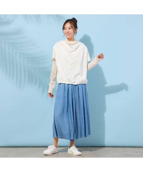 PISANO / ピサーノ カットソー | 【手洗いOK】チュールフロッキー・ボトルネックカットソー | 詳細7